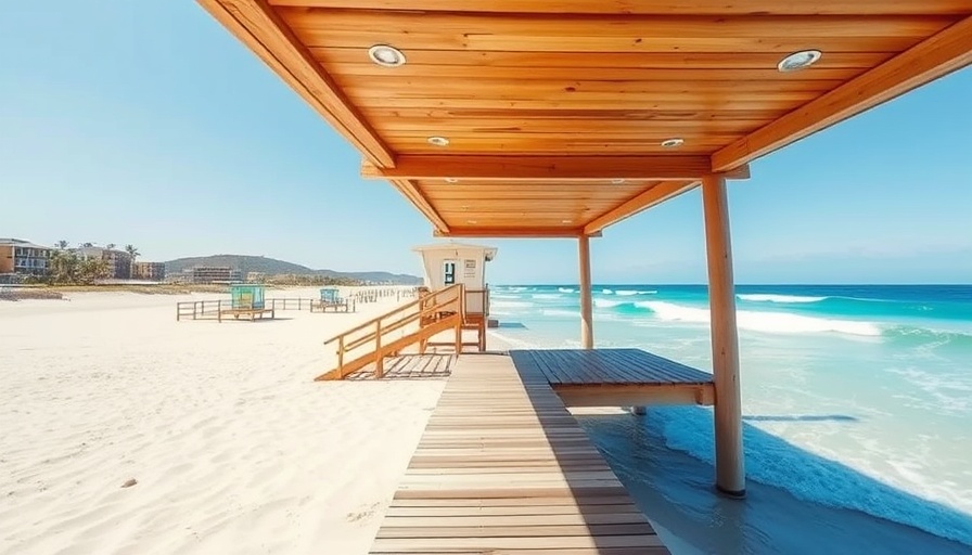 Fun things to do in Pensacola Beach with lifeguard tower and ocean.