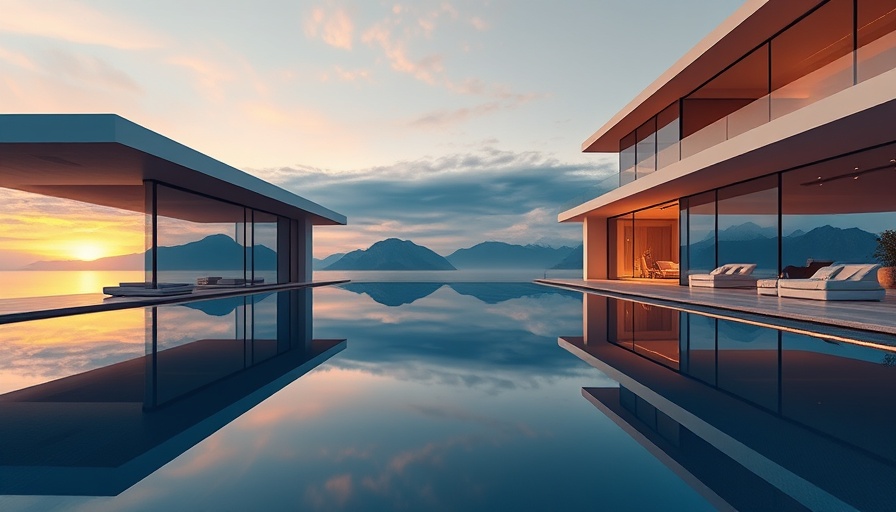 Modern luxury villa at sunset in global luxury real estate.
