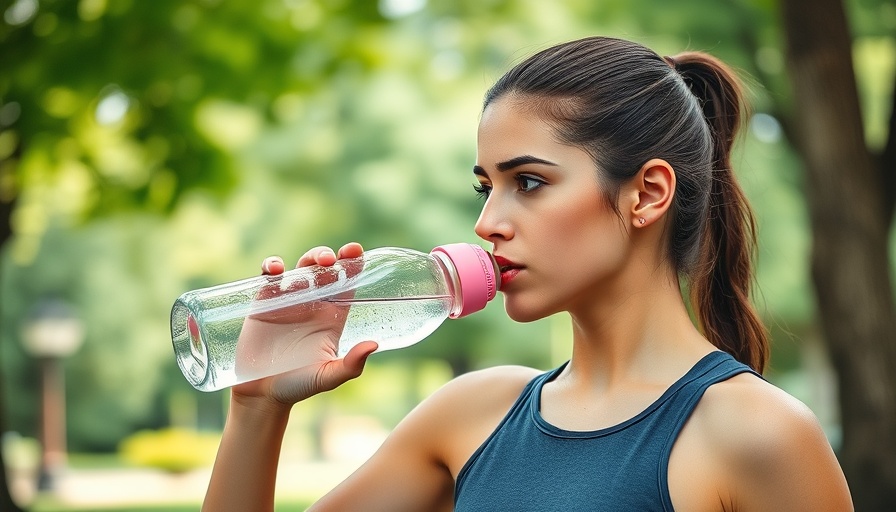 Fit woman drinking healthy drink outdoors for blood sugar balance