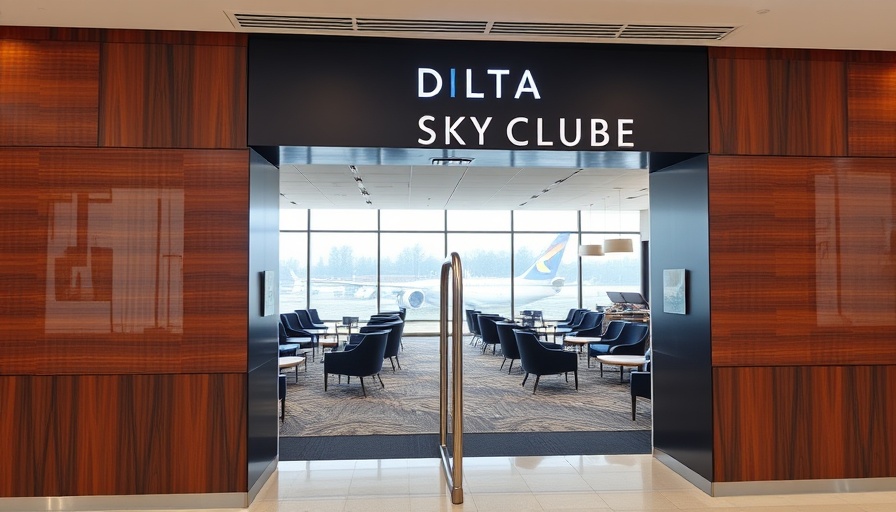 Elegant entrance to Delta Sky Club highlighting luxury access