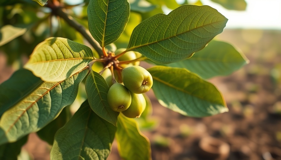 Close-up of fig tree branch with figs, vital for growing trees for profit.