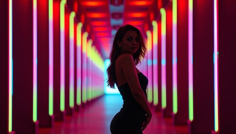 Silhouette of a woman in a colorful corridor, Compass vs. Zillow real estate agents
