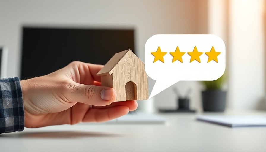 Hand selecting house block with five-star rating, rise in mortgage approvals.