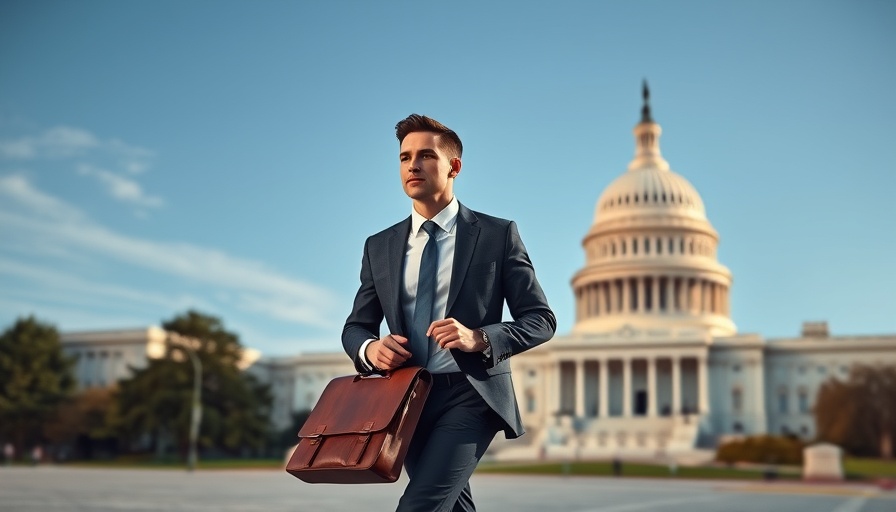 Professional walking by U.S. Capitol, concept of Trump tax bill