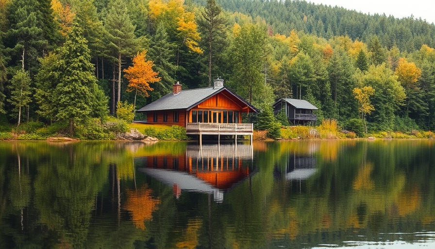 Lakeside vacation home buying opportunity with serene forest view.