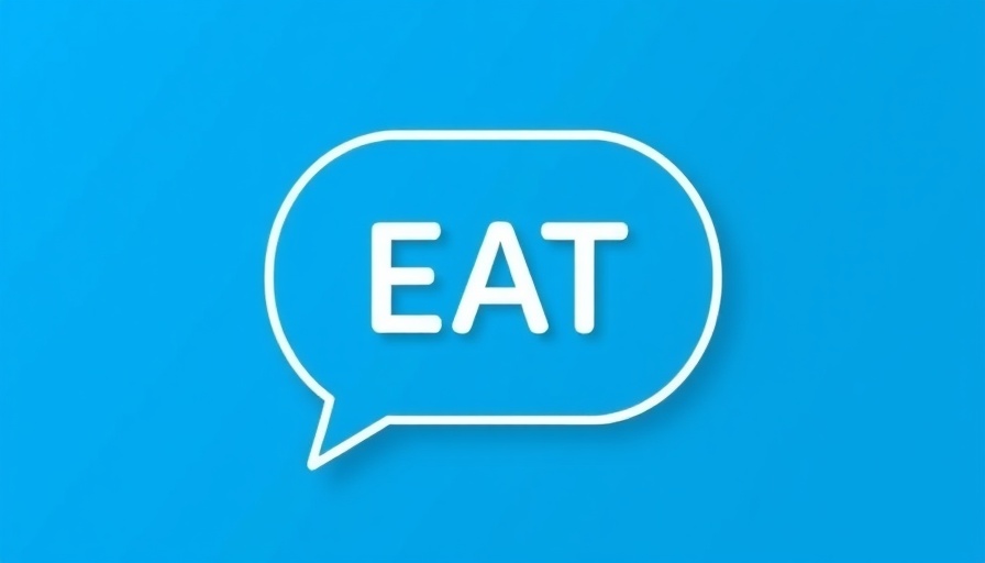 Minimalist 'EAT' logo on blue background