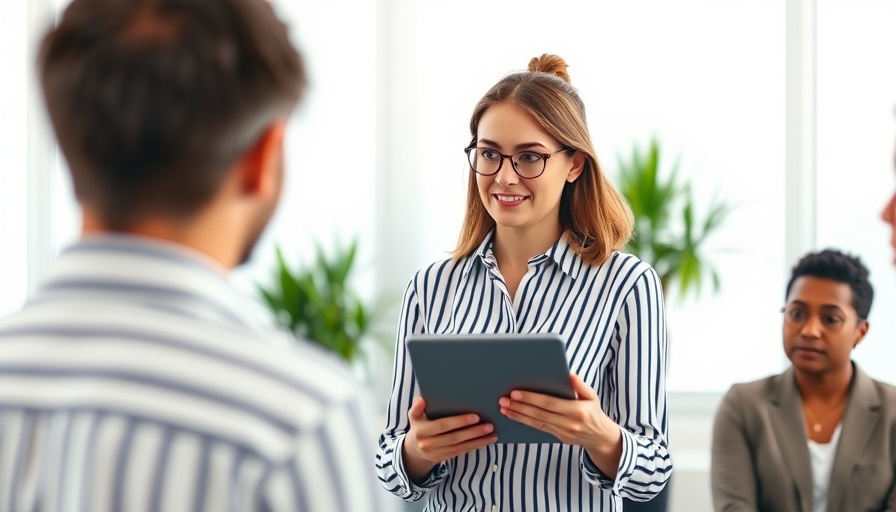 Woman discussing ChatGPT prompts for million-dollar ideas in an office.