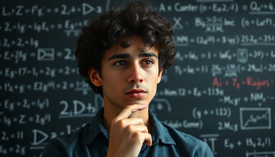 AI Data Analyst contemplating AI startup rules against chalkboard.