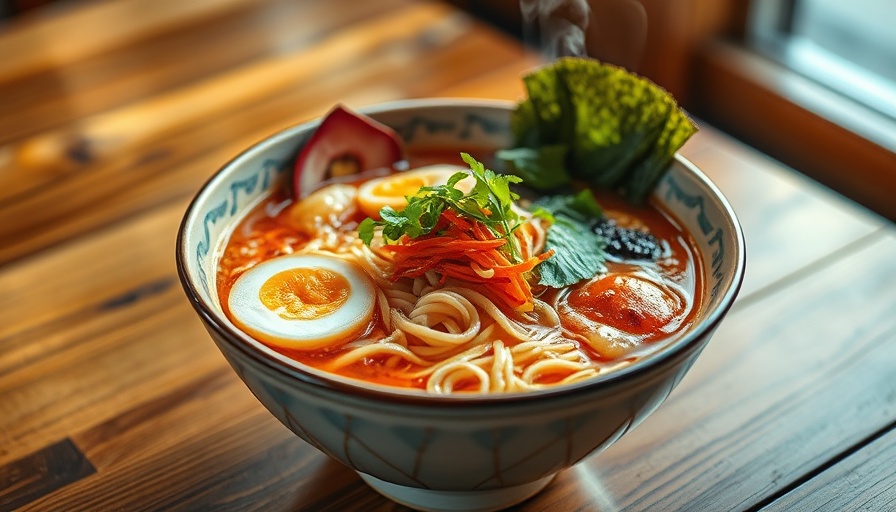 Austin food news: Vibrant ramen bowl with toppings.
