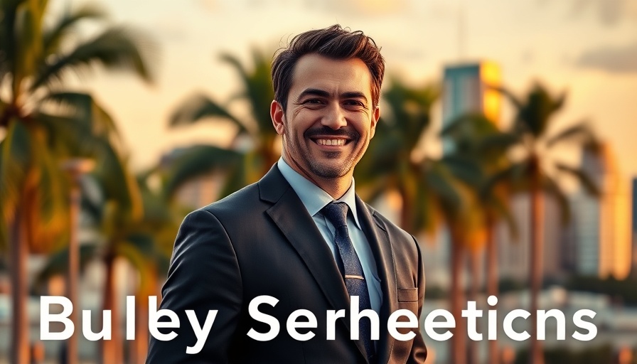 Apathy in Real Estate: Professional portrait with cityscape and text overlay.