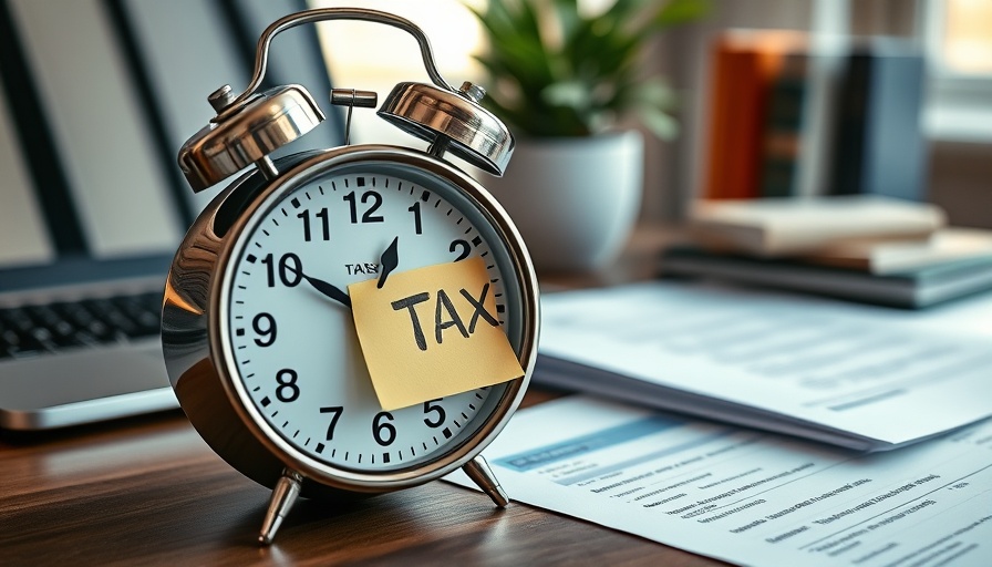 Tax deadline concept with IRS tax forms and clock.