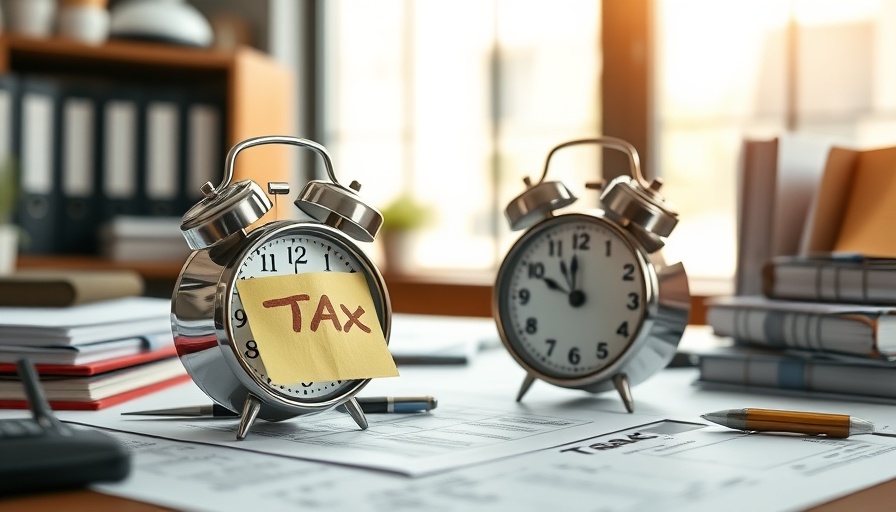 IRS deadline for truckers reminder with tax documents and alarm clock.