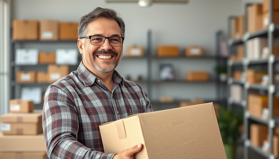 Smiling businessman celebrating success with boxes in office, Sales Mindset Strategies.