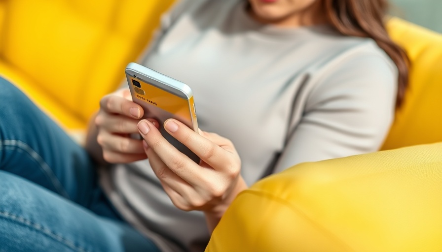 Close-up of hands with phone and Bank of America Travel Rewards card.