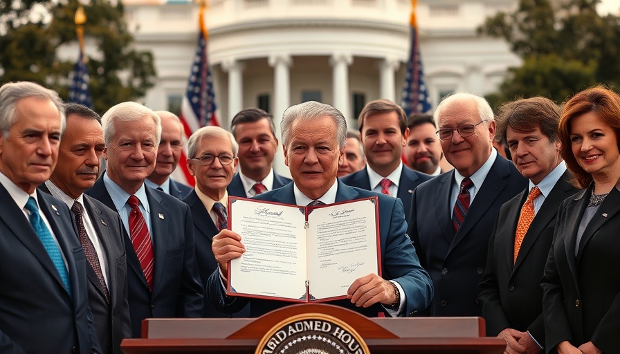 Officials celebrate Trump's tax cut bill signing with applause.