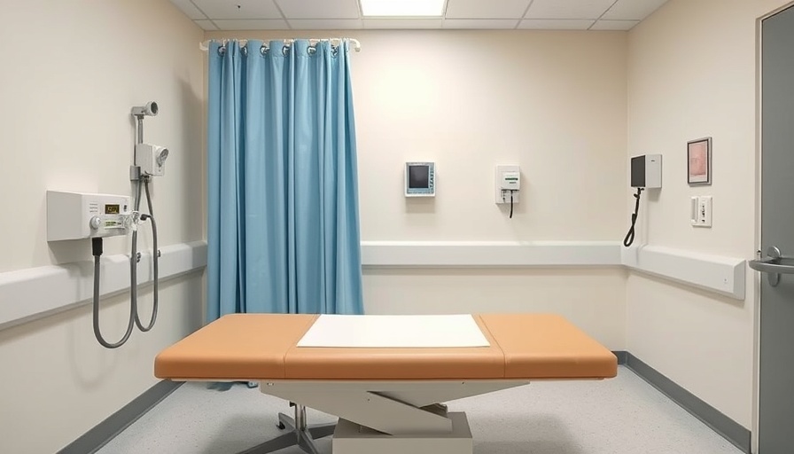 Medical room showing examination table and tools, Trump tax law impact context.