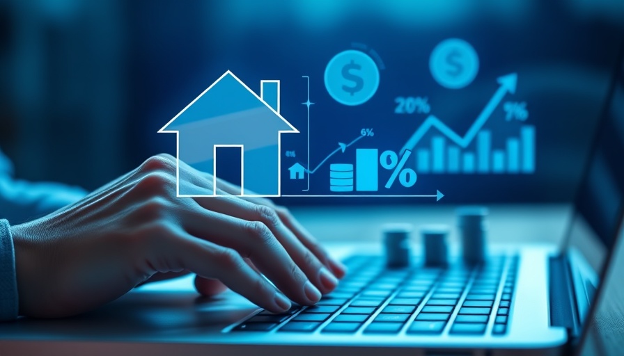 Abstract financial concept with house icons and coins representing Halifax House Price Index.