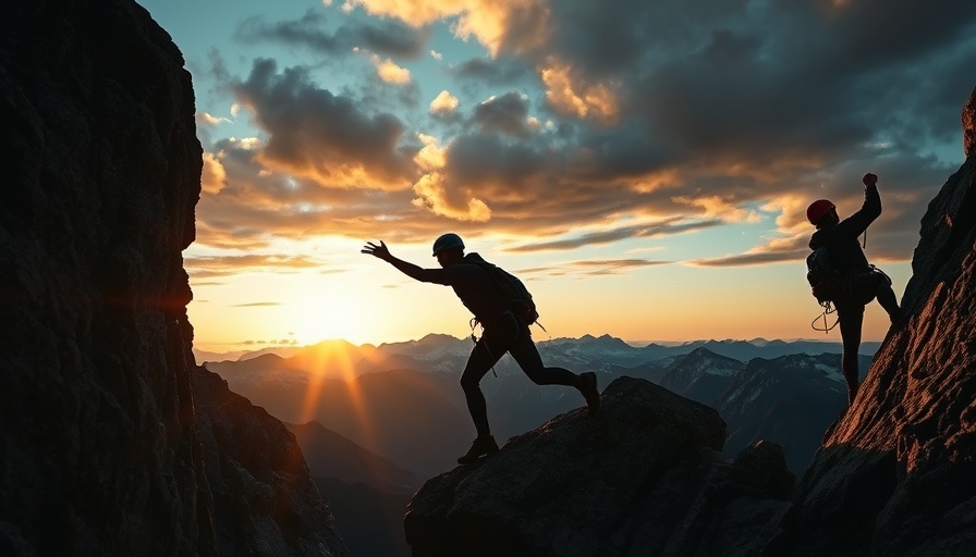 Climbers teamwork on a cliff, Unicorn strategies to build and lead winning teams.