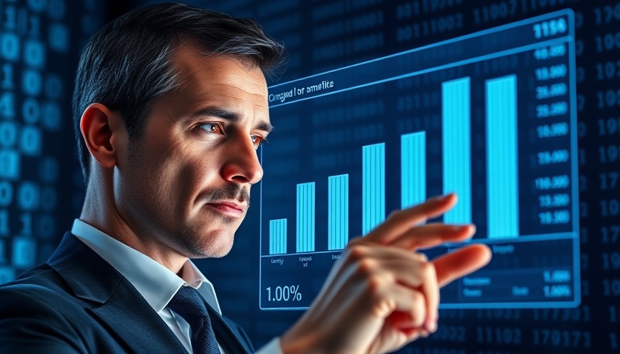 Businessman adjusting digital graph for small shifts to optimize your business.
