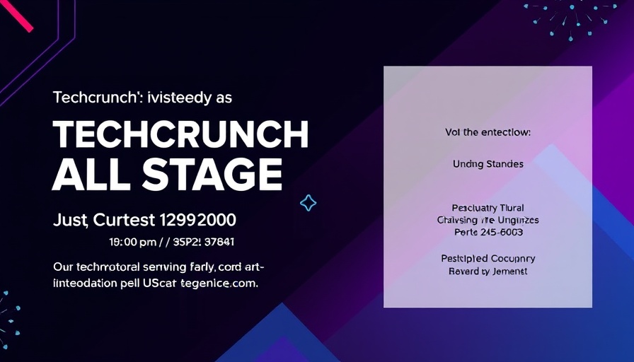 TechCrunch All Stage Event invitation with event details and sponsor logo.