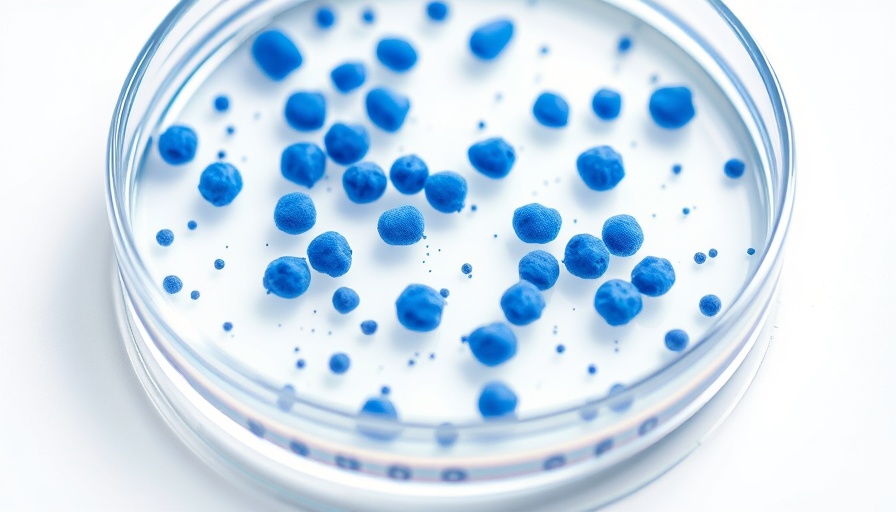 Petri dish with blue colonies showcasing at-home disease testing technology.