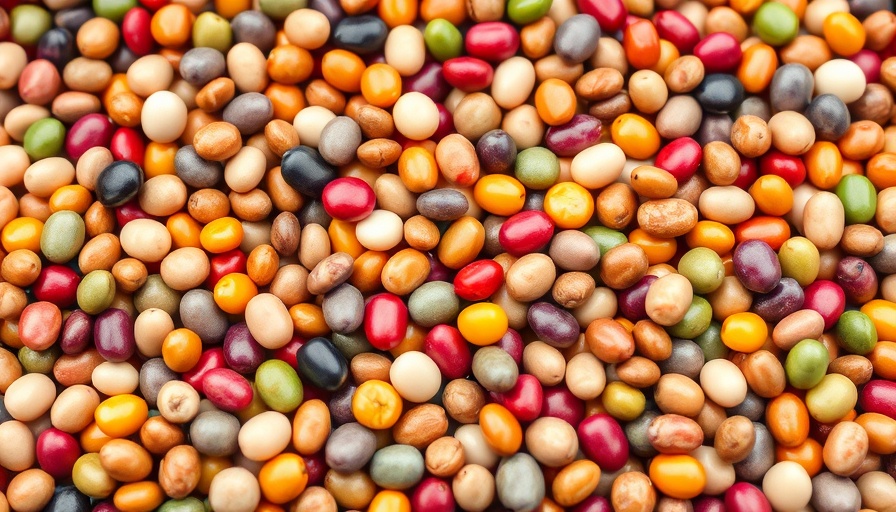 Colorful beans close-up, showcasing diverse textures and patterns, highlighting daily dose of beans health benefits.
