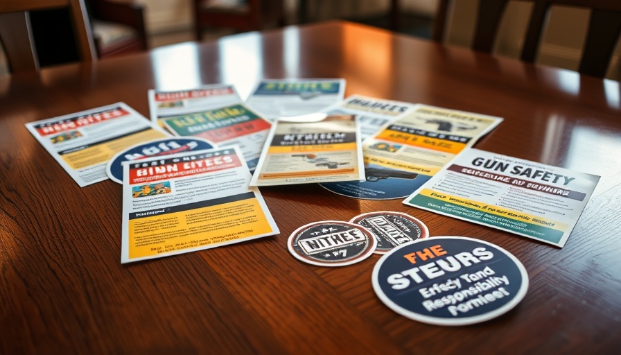 Gun safety informational materials on a table in Florida