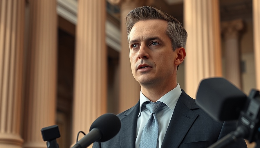 Young man in suit speaking in a classical building, Democrats sue over Alligator Alcatraz.