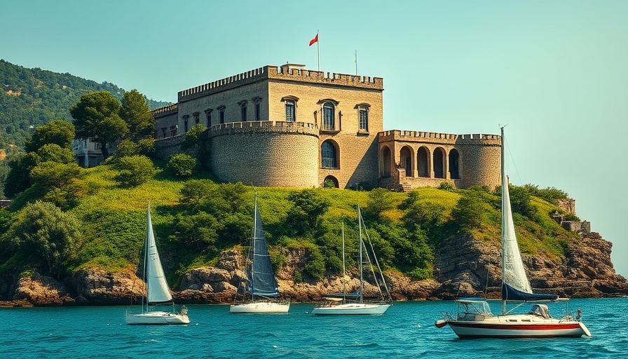 Fort de Brégançon French Riviera, historic coastal view with boats