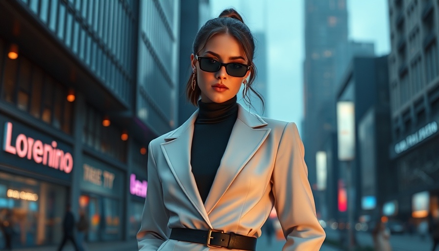 Futuristic fashion ensemble highlighting AI fashion trends.