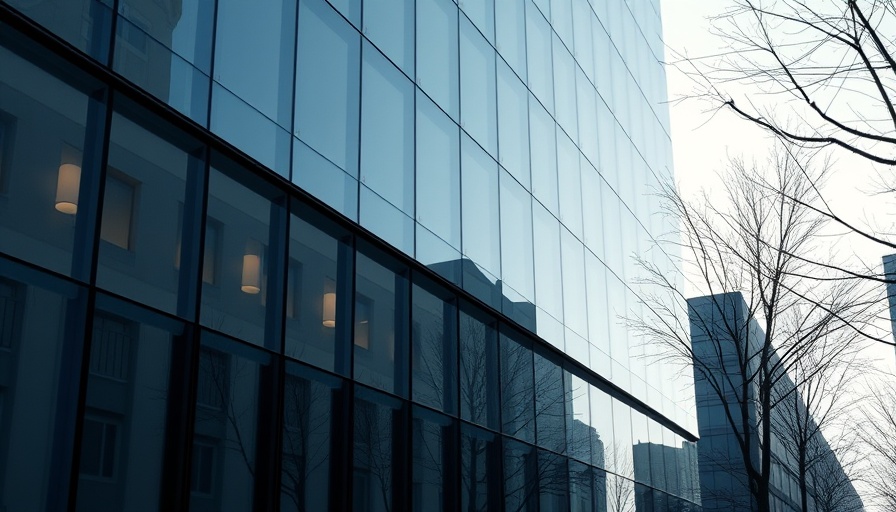 Modern glass building with Google logo, AI Talent Migration concept.