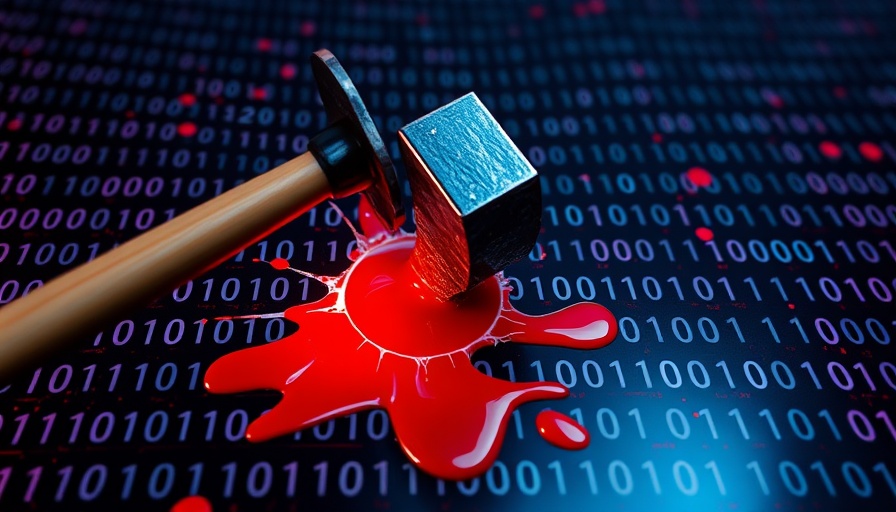 Illustration of GPUHammer attack variant with a hammer cracking binary code.