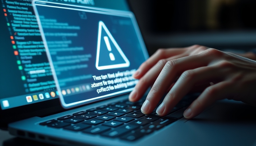 System warning alert on laptop in a digital environment.