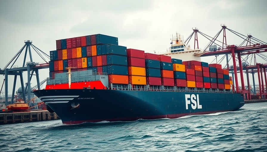 Colorful cargo ship at busy port, symbolizing inflation impact.