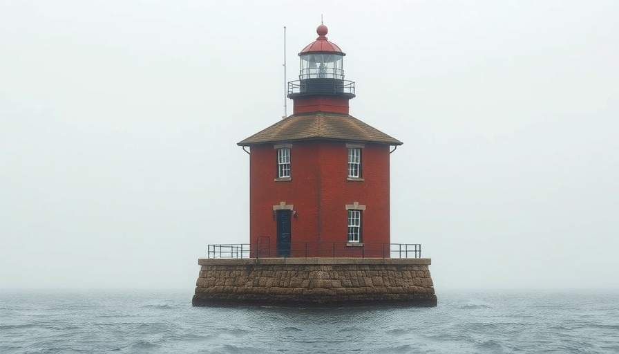 Visiting New London Ledge Light on a foggy ocean day.