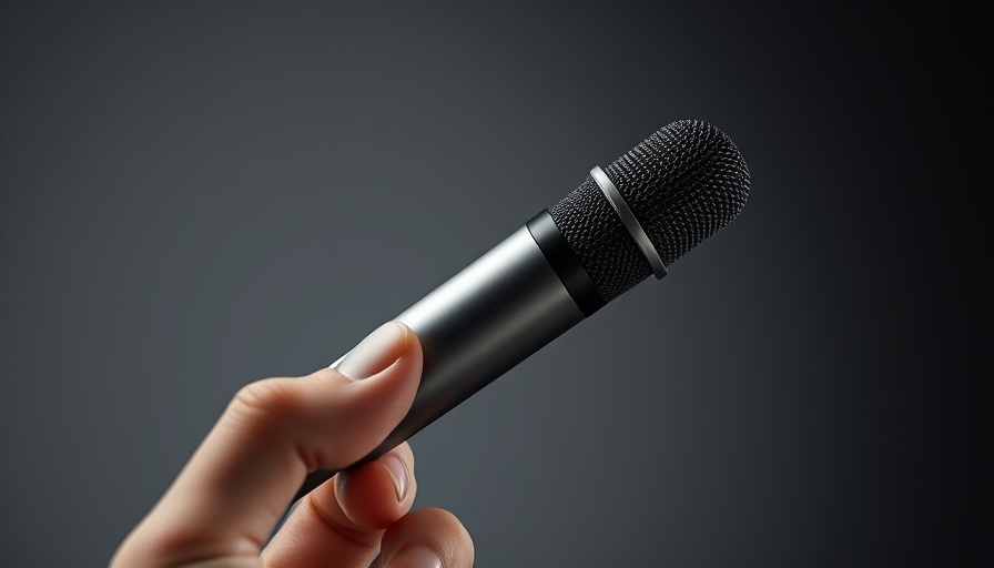 Sleek Tick Note audio recording device held by fingers.