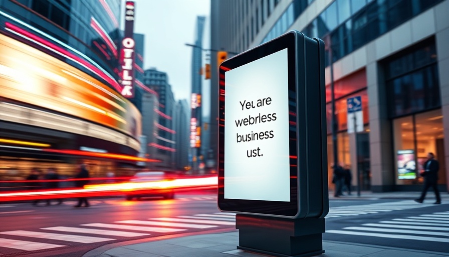 Digital billboard on urban street displaying OOH advertising services.