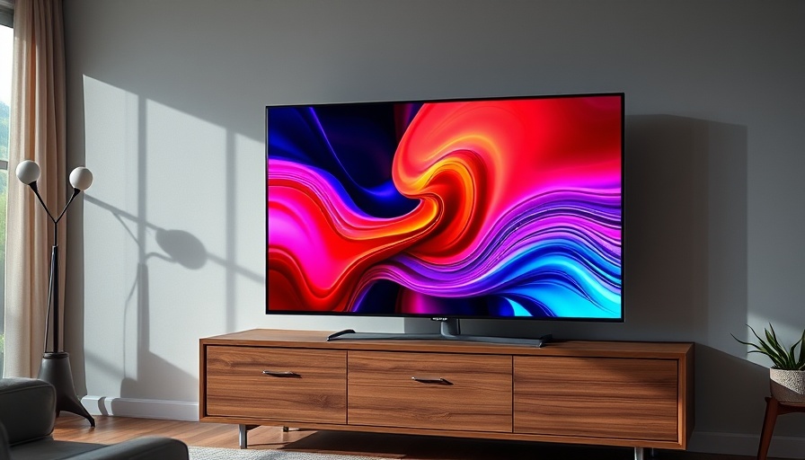Samsung OLED TV with vibrant display in a modern room.