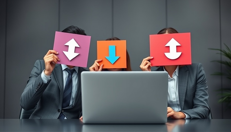 Digital Asset Management concept with business people holding icons.