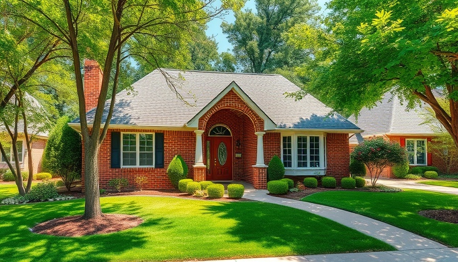 Charming brick house on a sunny day, symbolizing buying a house now.