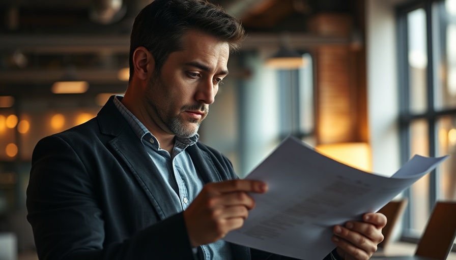 Man reviewing documents about DOL proposed changes in overtime rules.