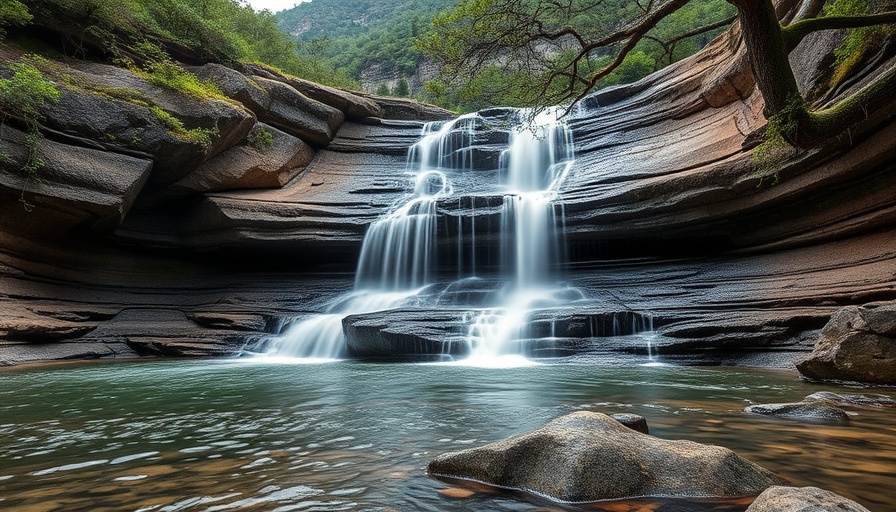 Serene waterfall in Hot Springs NC, perfect for a girls weekend.
