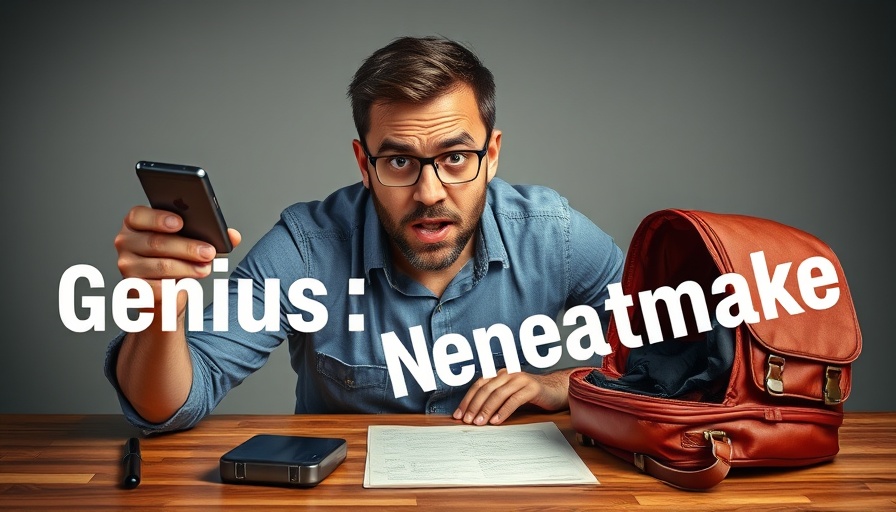 Frustrated man with travel gadget, travel products you'll regret buying.