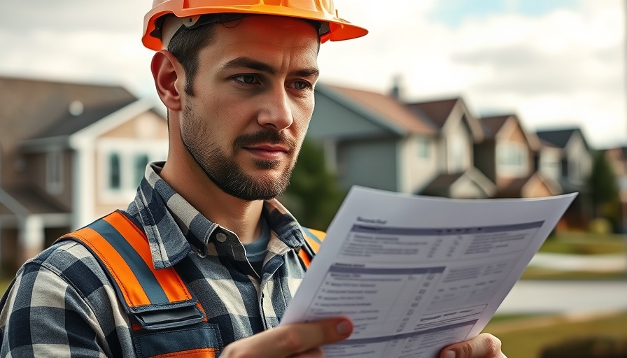 Home inspection checklist for buyers held by a construction worker.