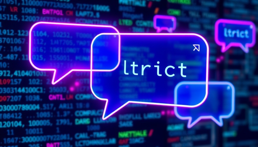 Holographic chat bubbles over code illustrating AI solutions need genuine problems.