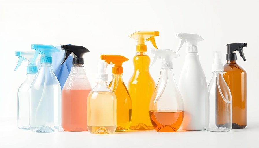 Assortment of cleaning product bottles with spray nozzles, related to air fresheners and lung function.