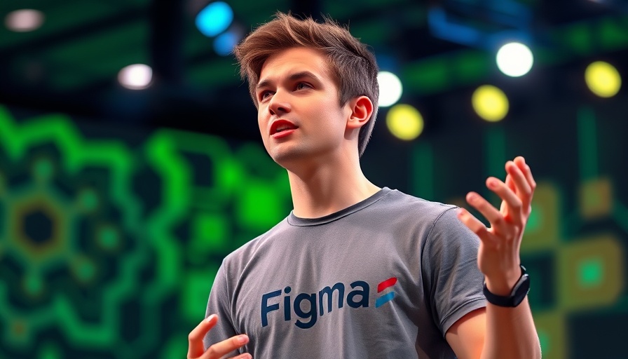 Casual man at tech conference discussing Figma IPO valuation.
