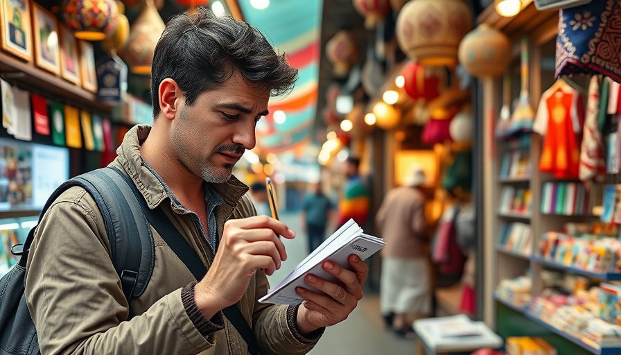Traveler exploring SIM card options for Kyrgyzstan travel.