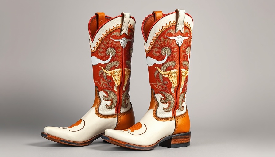 UT Longhorns collection cowboy boots with Longhorn design.