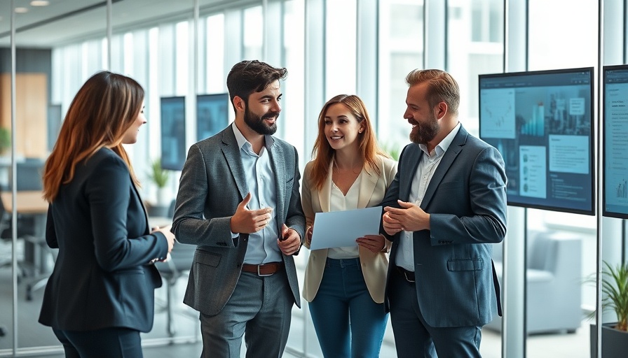 Professionals discussing Chevron operational strategy shift in a modern office.